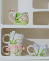 Hand Painted Tulip and Flower Mugs