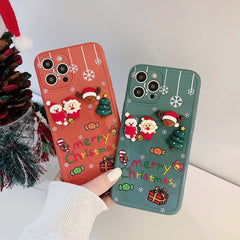 Christmas gitf Santa claus tree cute cartoon phone case for iphone 13 mini 12 11 pro max 7 8 plus x xr xsmax 3d cover capa