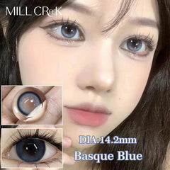 YICKYUE - 1 Pair/2pcs Color Contact Lenses for Eyes High Qualit with Myopia Prescription Beauty Pupil Yearly Use Fast Shipping
