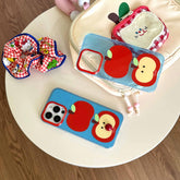YICKYUE - Transparent Blue Red Fruit Phone Case For Iphone 14Pro 15ProMax 13Pro 12 14 13 15 Pro Max 15Pro Summer 3D Ball Cute Cover Shell