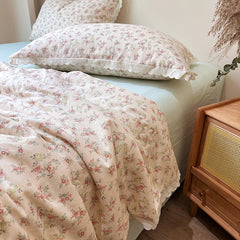 YICKYUE - Summer Quilt French Style 2024 New Pure Cotton Double Layer Yarn Soybean Fiber Cool Blanket Air Condition Quilt