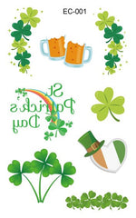 Waterproof Temporary Tattoo Sticker St Patrick Day Body Art Fake Tattoo Flash Tattoo Wrist Arm Face Sticker Female Male