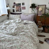 YICKYUE - ins 100% Cotton Bedding Set French Style Princess Duvet Cover Bedclothes Bedspread Pillowcases Flat Sheets Soft Comforter Sets