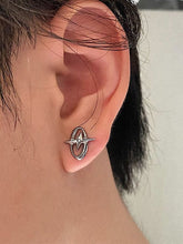 Hearujoy Silver Y2K earrings with oval star pattern