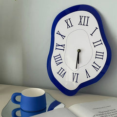 Yickyue CuteLife Nordic Acrylic Blue Large Wall Clock Living Room Home Decoration Clock Stylish Desktop Silent Modern Design Wall Clock