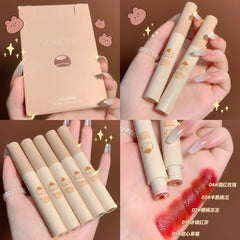 VONGEE 5Pcs/Set  Velvet Lip Glaze Matte Lipstick Gift Box Set Student Lip Glaze Show White Make Up