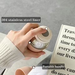 Yickyue Ins Simple Stainless Steel Thermos Water Bottle Creative Portable Large Capacity Men Women Vacuum Insulation Cup Gift Wholesale