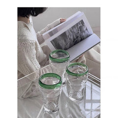 Medieval Green Transparent Glass Bubble Manual Cup Tea Cup Milk Juice Cup New Water Cup Creative Personalized Drinking Set