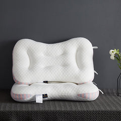 White Sleeping Spa Massage Pillow 100% Cotton Three-dimensional Neck Pillow Microfiber Soft Fill Side Sleep Single Adult Pillow