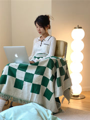 YICKYUE  -  Modern Simple Large Checkerboard Towel Blanket Sofa Decorative Casual Nap Blanket Office Air Conditioning Blanket