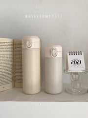 Pure Color Vacuum Flask Couple Korean Simple Autumn and Winter Health Cup Portable Elastic Cover Cute Student Cup Portable Bag