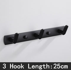 Black White Robe Hook Bathroom Kitchen Towels Bag Hat Hook Wall Mounted Clothes Coat Rack Wall Hanger Bathroom Hardware