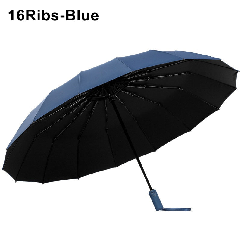 16Ribs Large Strong Fully Automatic Umbrella Folding Rain Men Women Luxury Business Male Umbrella Windproof