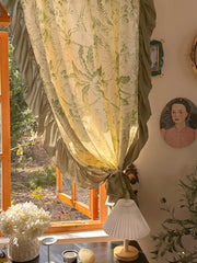 YICKYUE  -  American Retro French Pastoral Half Curtains, Blackout Curtains for Windows, Living Room, Bedroom, American