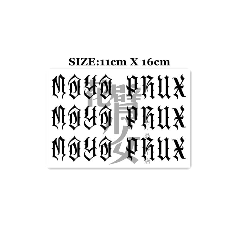 Waterproof Temporary Tattoo Stickers Gothic Alphabet Tattoo Flash Tattoo Finger Female Male