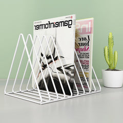 Nordic Style Creative Triangle Heart Shaped Metal Bookends Book Support Stand Desk Organizer Storage Holder Shelf