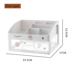 1/2/3 Layer Organizer For Cosmetics Jewelry Organizer Box Plastic Storage Container With Stickers Organizador Maquillaje