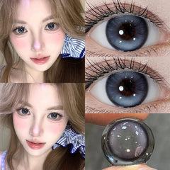 YICKYUE  -  2PCS Myopia Lenses Colored Contact Lenses with Degree Natural Colored Eye Lenses with Diopters Blue Contact Lenses