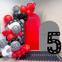 YICKYUE  -  0-9 Track Numbers Decoration Racing Theme Cardboard Cutout DIY Boys Birthday Age Sign Baby Shower Party Decor Photo Props
