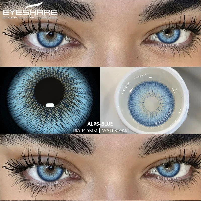 YICKYUE  1 Pair Color Contact Lenses for Eyes 14.5MM Black Lenses Gray Lenses Fashion Lenses Blue Eyes Lenses Brown Lens Yearly