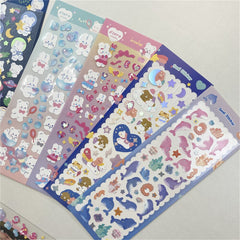Cartoon Bear Animal Decoration Sticker Art Hand Account DIY Photo Collage Material Stickers Kawaii Korea Stationery