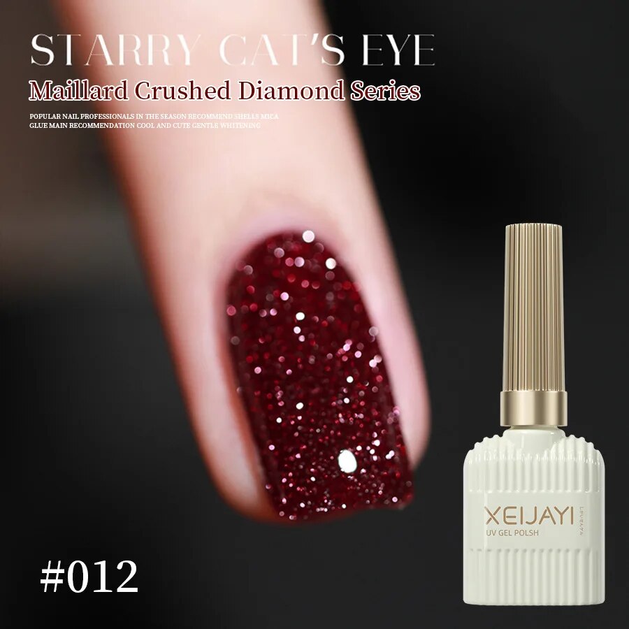 YICKYUE   -  Nail Polish Tape with Shredded Diamonds Reveals White Nail Art Set with Sparkling Glitter Natural