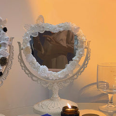 YICKYUE  -  Living Room Mirror Modern Heart Funky Cute Aesthetic Art Desk Dressing Table Cosmetics Mirror Garden Espelhos Home Decorations