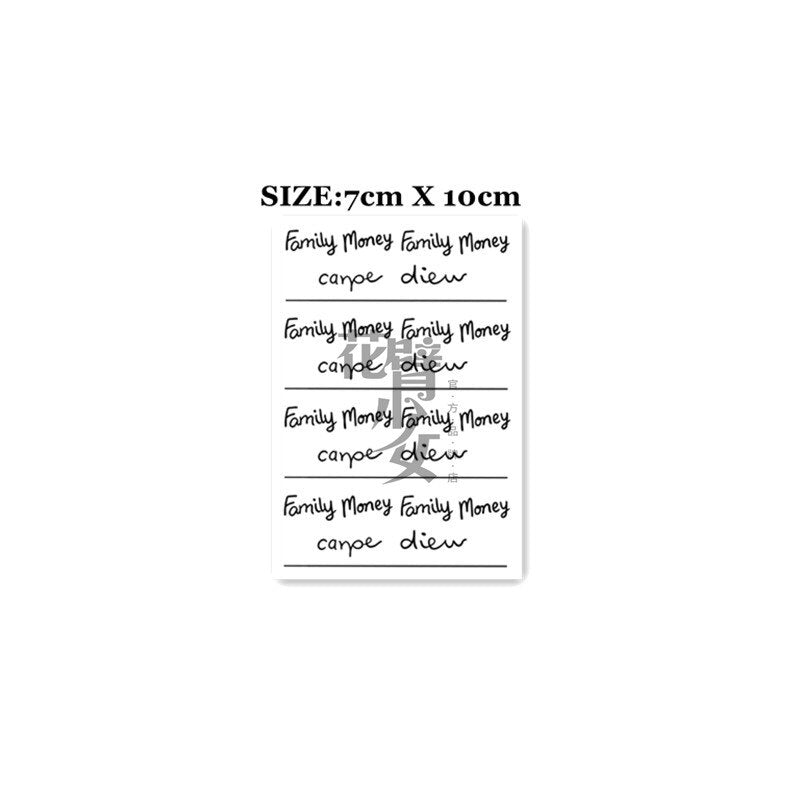 Waterproof Temporary Tattoo Sticker Line Letter Body Art Fake Tattoo Flash Tattoo Finger Female