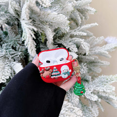 Christmas snowman tree 3d pendant earphone case soft silicone wireless bluetooth charging box for apple airpod pro 1 2 3 cover