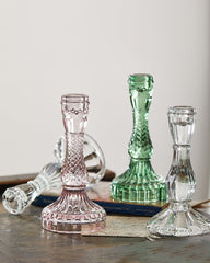 French Vintage Glass Candle Holder