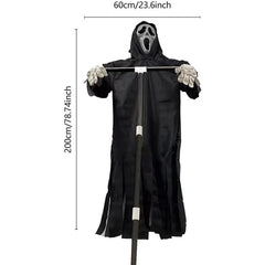 Garden Grim Reaper Ghostface Scarecrow Yard Art Hanging Scary Scream Ghost Halloween Scream Ghostface Scarecrow Outdoor Decor