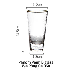 MDZF SWEETHOME Nordic Crystal Golden Edge Drinking Glasses Water Juice Whisky Wine Cup Beverages Dessert Milk Cup Drinkware Tool