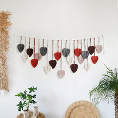 YICKYUE  -  Handmade Woven Leaf Tapestry INS Nordic Style Wall Decoration Fun Clip Photo Background Home Bedroom Tassel Wall Decoration