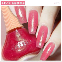YICKYUE  -  12ml Nail Polish Oil-based Nail Polish No-bake Quick Dry Non-tear Small Glitter Transparent Red Blue Green Nude 45 Colors