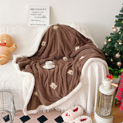 YICKYUE  -  Korean Style Cartoon Blanket, Nap Sofa, Leisure Blanket Children's Kindergarten Blanket Autumn and Winter Dormitory Office Shawl