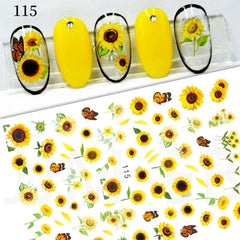1PC Fall Leaves 3D Nail Stickers Autumn Geometrics Lines Leaf Decals Slider For Nails Halloween Chiristmas Nail Art Decoration