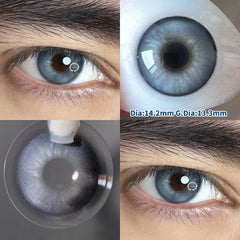 YICKYUE  -   Myopia Beauty Color Contact Lenses for Eyes Cosmetic Eye Color Lenses with Diopters Green Grey Blue Lens Pupils 1 Pair