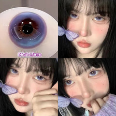 YICKYUE  2pcs Violet Lenses Beauty Pupils Myopia Eye Prescription Colored Contact Lenses for Eyes Natural Blue Lens