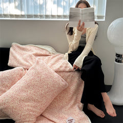 YICKYUE  -  Nordic Style Ins Striped Lamb Velvet Casual Decorative Blanket Autumn and Winter Thickened Double-Sided Sofa Cover Blanket