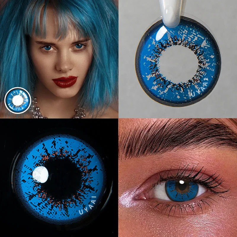 YICKYUE  1Pair Halloween Lenses Colored Contact Lenses for Eyes Anime Lenses Cosplay Lenses Blue Lenses Purple Lenses Big Eye Lense