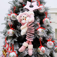 Yickyue Pink Plush Toy Elf Doll Christmas Tree Decoration Haning Dolls Home Decor Family Gifts For Boys And Girls