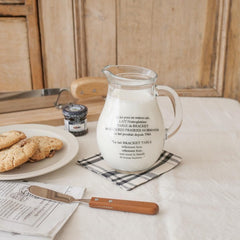 Korean Style Retro French Glass Pot Family Cafe Letter Cup Simple Large-capacity Glass Hip Flask Handle Milk Coffee Cup