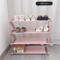 Yickyue Folding Shoe Rack DIY Assembly Stackable Plastic Shoe Shelf Space Saving Home Bathroom Dorm Mini Shoe Storage Cabinet Holder