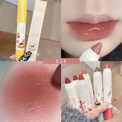 YICKYUE  -  6 Colors Cute Bear Crayon Lipstick Moisturizing Lip Gloss Waterproof Long Lasting Lip Makeup Sexy Silky Glitter Lipstick Makeup