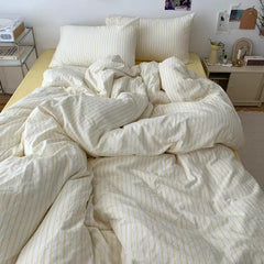 YICKYUE  -  Coastal Stripes Bedding Set - Yellow