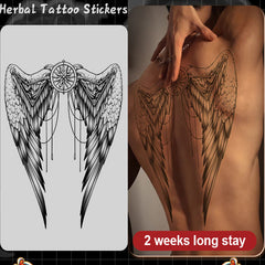 YICKYUE  -  Angel Wing Temporary Tattoo Stickers Full Back Magic Tattoos Herbal Juice Tattoos Long lasting 1-2 weeks Realistic Fake Tattoo