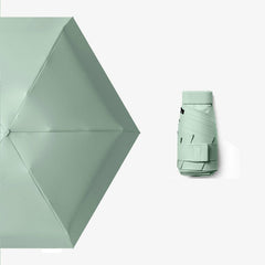 Flat Cute Mini Umbrella Six Folding UV Luxury Manual Umbrella Rain Women Portable Summer Outdoor Pocket Sun Umbrella Girls Gift