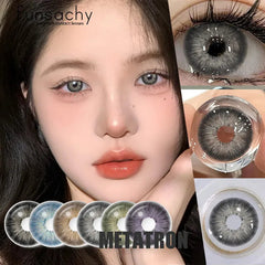 YICKYUE  -  1pair Gray Colored Contact Lenses Beauty Cosmetic Makeup Pupils Blue Contact Lenses Big Eyes Color Lenses Free Shipping
