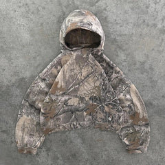 Hearujoy  90s Streetwear Y2K Retro Hoodie Men Printed Camouflage Pattern Pullover Sweatshirts High Street Hip Hop Streetwear Oversized Unisex Camo Hoodie