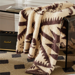 YICKYUE  -  Modern Simple Geometric Pattern Knitted Blanket Home Soft Suit Matching Sofa Blanket Office Lunch Break Shawl Blanket
